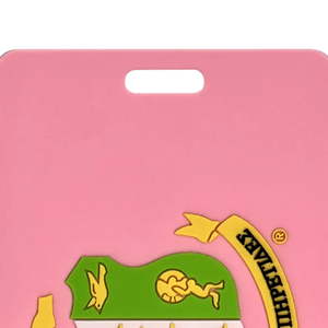 Shield Color Block Luggage <b>Tag</b> Pink & Green PVC Travel Bag <b>Tag</b> with Crest <b>ID</b> Address Card Holder Suitcase Travel Accessory - Product Image 3