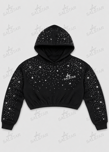 <b>Women</b> Rhinestone Cropped Hoodie <b>Cargo</b> Pants Set, Custom Streetwear Tracksuit, Sparkle Crystal Sweat Suit for Wholesale - Product Image 3