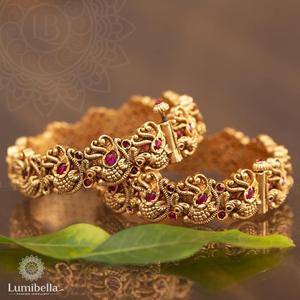 Peacock Screw Style Kada 2x6 Fashion Bangle - Product Image 1