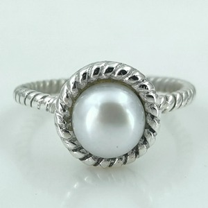 Anillo de perlas de agua dulce, plata de ley 925, regalo de joyería para ella, engaste de bisel, joyería de perlas hecha a mano - Product Image 1