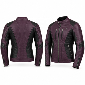 Chaqueta de Motociclista de Cuero de Diseño |   Negro Ciruela Verde Cognac |   Fabricante OEM ODM |   Diseño de Calidad Premium | Logotipo Personalizado | - Product Image 3