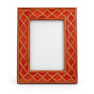 Cadre photo artisanal en laiton incrusté de corail de Jaipur - Vente en gros - Product Image 1