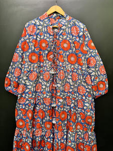 Vestido Midi de Verano Más Vendido, Estilo Línea A, Algodón Natural, Estampado Floral, con Borlas, para Mujer, Tejido Transpirable y Suave, Uso Diario Informal - Product Image 6