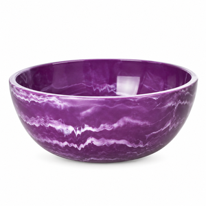 Tazón de Resina de Mármol Morado Hecho a Mano, Moderno, Ecológico, Irrompible, para Servir Ensaladas, Vajilla de Cocina - Product Image 1