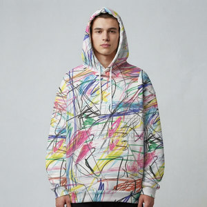 Sweat à capuche polaire oversize personnalisable pour homme – Impression graphique sur toute la surface – Mode streetwear éco-responsable - Product Image 3