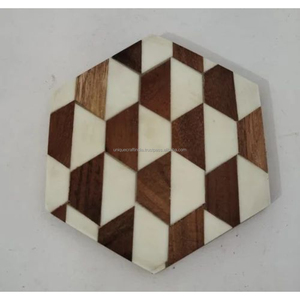 Posavasos y Alfombrillas Cuadradas de Madera Ecológicas, Clásicas, de Diseño Único, Personalizadas, para Uso Doméstico, Venta al Por Mayor - Product Image 3