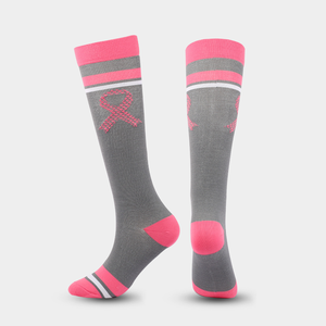 Chaussettes longues personnalisées avec logo, à rayures, pour étudiantes, chaussettes de sport à compression, multicolores, pour filles et femmes, vente en gros - Product Image 4
