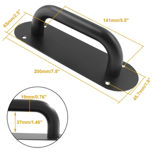 Ensemble de 2 poignées de porte en acier inoxydable noir, poignées de porte contemporaines pour portes intérieures et extérieures - Product Image 4