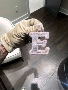 CONCEPTION - Colgante con Letra Personalizada de Moissanita VVS, Joyería de Plata de Ley 925 con Baño de Oro de 10K para Hombre, Certificado IGI, Estilo Hip Hop - Product Image 5