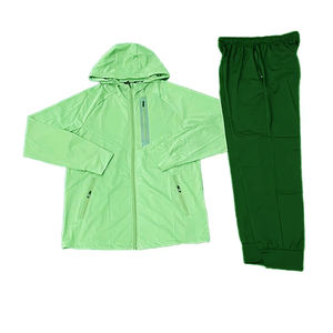 Conjunto Deportivo Informal de Sudadera con Capucha y Pantalones Jogger de Tela Ligera de Buena Calidad para Hombre, Traje Deportivo Cómodo con Cremallera Completa - Product Image 1