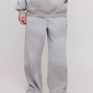 Conjunto Deportivo Gris para Hombre con Capucha, Sudadera Holgada de Corte Largo y Pantalones con Bolsillos Laterales, Transpirable, de Algodón, para Otoño - Product Image 3