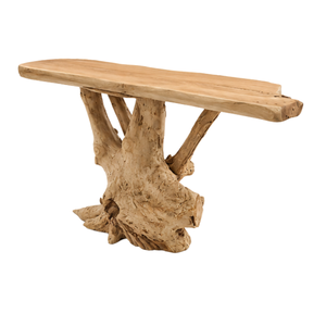 Mesa Consola ARTERRA de Lujo Ecológica Hecha a Mano de Madera Maciza Rústica de Raíz de Teca con Borde Natural, Moderna, Orgánica, Duradera y Fácil de Instalar para Sala de Estar - Product Image 3