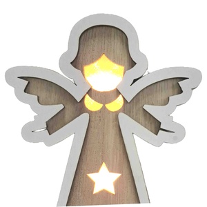 Luz LED blanca cálida con forma de Reno de madera hecha a mano, decoración de mesa con pilas de 18,5 cm, suministros de Navidad, vacaciones - Product Image 5