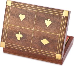 Boîte en bois pour cartes à jouer |   Boîte à cartes en bois |   Organisateur de cartes en bois artisanal | Jeux en bois indiens B2B |   Jeux en bois pour adultes | - Product Image 3