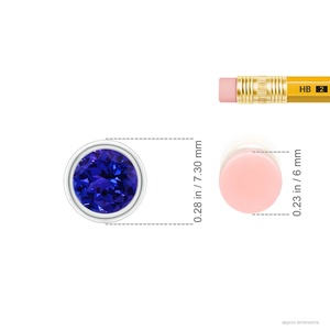 14K 18K Pure <b>Gold</b> Round Cut Bezel Set Casual Wear Tanzanite Gemstone <b>Pendant</b> Link Chain Necklace Custom Made Office Wear <b>Pendant</b> - Product Image 5