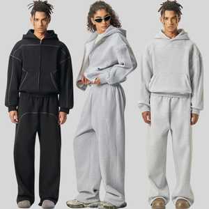 Conjunto Deportivo de Dos Piezas de Felpa Gruesa para Entrenamiento Diario y Actividades Relajadas - Product Image 1