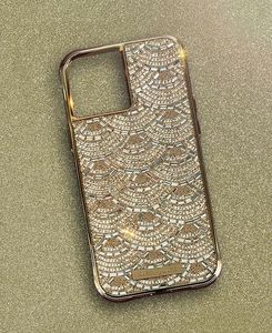 A.H EXPORT AHE-125 Étui de téléphone en satin écologique antichoc orné de strass floraux personnalisés dorés pour Apple iPhone 6 pouces - Product Image 6