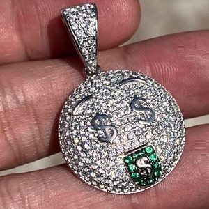 Iced 925 Sterling Silver for Moissanite Hip Hop <b>Pendant</b> with Pave Setting 3-4CT Men's GRA Certified - Product Image 2