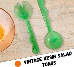 Handmade <b>Resin</b> Green Salad Server Spoon Set Colorful Modern Kitchen Utensils Tableware <b>Resin</b> <b>Crafts</b> - Product Image 4