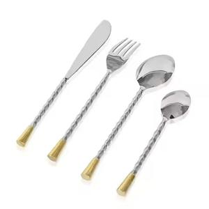 Juego de Cubiertos Clásico Ecológico de Acero Inoxidable para Bodas y Regreso a Clases, Cubertería Moderna de Lujo - Product Image 1