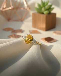 Anillo de Compromiso de Topacio Amarillo, Gema Ovalada, Anillo de Promesa con Diseño de Vid Retorcida, Piedra de Nacimiento de Noviembre, Joyería de Plata de Ley para Mujer - Product Image 6