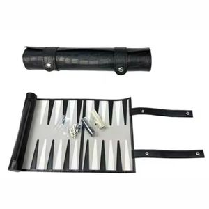 Luxury Quality Pu Leather Rollup <b>Backgammon</b> Travel <b>Backgammon</b> Traveling <b>Set</b> and Chess Game for Adults - Product Image 3