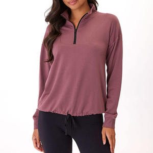 New Arrival breathable <b>Women</b> <b>Sweatshirts</b> Half <b>Zip</b> Top Pullover <b>Quarter</b> <b>Zip</b> Oversized Lightweight Casual Factory Direct Supplier - Product Image 1