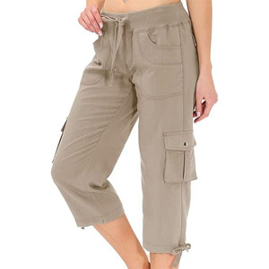 Shorts Capri pour femmes, séchage rapide, tissu extensible doux, taille élastique, décontracté, voyage, plage, activités de plein air, fabricant - Product Image 1