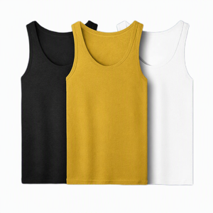 Débardeur en coton pour homme, 100 % coton, sans manches, pour le sport d'été, sous-vêtement de base absorbant pour personnes d'âge moyen et âgées - Product Image 2