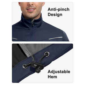 Veste de sport pour homme à manches courtes, légère, respirante, imperméable, avec demi-fermeture éclair, style baseball - Product Image 6