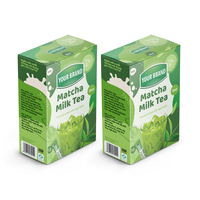 Thé instantané 100% naturel Matcha 3 en 1 en poudre riche en arôme, Style d'emballage personnalisé, étiquette privée, thé instantané