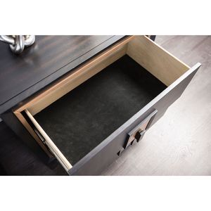 Comodino Moderno in Legno Espresso con Finiture Dorate e Design con Maniglia a Incasso, Arredamento per Camera da Letto - Product Image 5