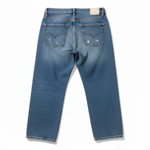Jeans en denim brodé délavé de haute qualité pour hommes, coupe droite ample et jambe large, style streetwear abordable - Product Image 3