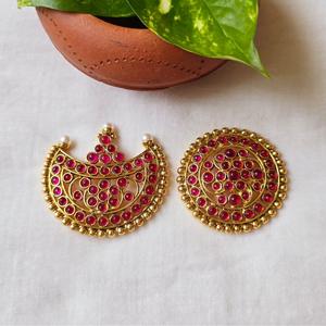 Ruby Surya Chandra Bridal Wedding Tiara Crown Hair Jewelry Set with Diamond Rhinestone - Product Image 1