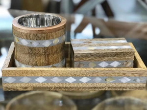 Brûleur Bakhoor en bois fait main avec prise d'anis étoilé plateau d'encens en nacre porte-Oud arabe cadeau d'aromathérapie - Product Image 2