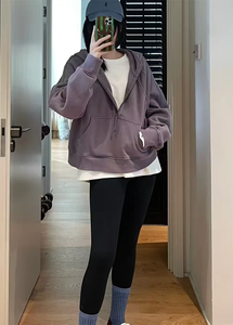 Sweat-shirt à capuche zippé Marco Original Label, doublé polaire, coupe ample, pour femme, brodé, respirant, idéal pour le yoga et les sports d'hiver - Product Image 3