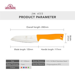 Cuchillo para Frutas con Código de Color JAYA MATA JM455, 5 Pulgadas, Acero Inoxidable, Ambidiestro, Apto para Lavavajillas, con Funda Protectora, para Cocina - Product Image 3