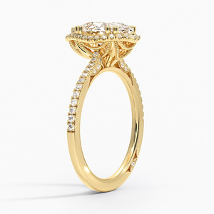 Magnifique bague en or style diamant avec pierre étincelante, bague de fiançailles romantique pour femme - Product Image 1