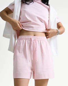 Camiseta Básica de Verano para Mujer, Cuello Redondo, Manga Corta, Color Sólido, Algodón, Corte Regular, Transpirable, Secado Rápido - Product Image 5