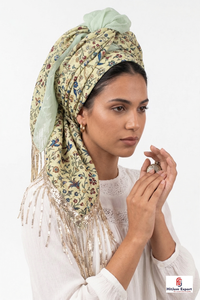 Custom Printed <b>Square</b> <b>Scarf</b> With Tassel Lightweight Soft Fabric Women Fashion Headscarf Summer Beach Wrap OEM Supply - Product Image 2
