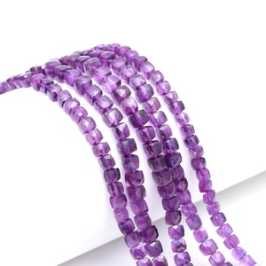 Perles cubiques d'améthyste africaine naturelle 6mm 7mm, perles de pierres précieuses facettées pour la fabrication de bijoux, perles en vrac, prix de gros, fournitures en vrac - Product Image 1