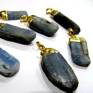 Colgante de Jaspe Azul Natural en Forma de Lápiz con Punta, Amuleto de Piedra Preciosa - Product Image 1