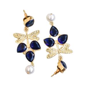 Pendientes de Mariposa de Latón Natural con Piedras Semipreciosas Naturales de Primera Calidad, Acabado Chapado en Oro de 18K, Hipoalergénicos, Seguros de Usar, Unisex - Product Image 2