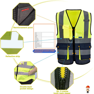 Chaleco de Seguridad Reflectante de Alta Visibilidad Unisex, ANSI Clase 1, EN ISO 20471 Clase 2, con Luces LED, Impermeable, con Múltiples Bolsillos, Ropa de Trabajo - Product Image 3