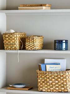 Set of 3 <b>Water</b> <b>Hyacinth</b> <b>Baskets</b> with Seagrass Trim Handmade Storage <b>Basket</b> Wholesale eco-friendly Made in Vietnam - Product Image 3