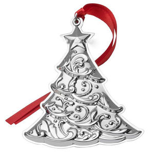 Boule de Noël en aluminium très demandée, en forme d'arbre, texture gaufrée, vierge pour sublimation, décorations de Noël - Product Image 1