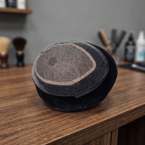 Perruques Courtes Ondulées en Cheveux Brésiliens Remy avec Base en Soie pour Hommes, Double Trame, Sans Colle, Plusieurs Tailles de Toupet - Product Image 2