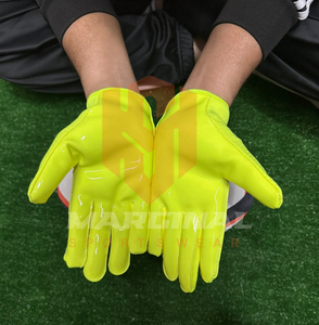 Guantes de Fútbol Americano al por Mayor con Estampado de Silicona de Panal de Abeja, Ropa Deportiva para Clubes y Equipos, Guantes de Fútbol Americano de Color Neón Unisex - Product Image 2
