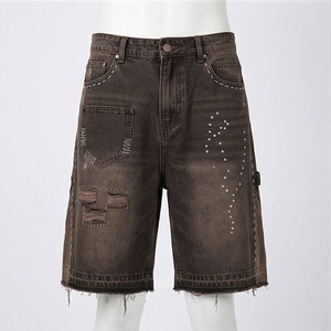 Pantalones Cortos de Mezclilla para Hombre, Última Moda 2025, con Pedrería, Corte Ajustado, Secado Rápido, Casuales, Modernos - Product Image 1