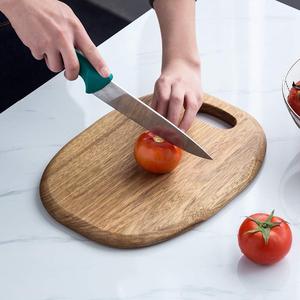 Planche à découper en bois d'acacia, design compact, poignée ronde, épaisse, durable, sûre pour les couteaux, idéale pour couper, servir et offrir en cadeau - Product Image 6